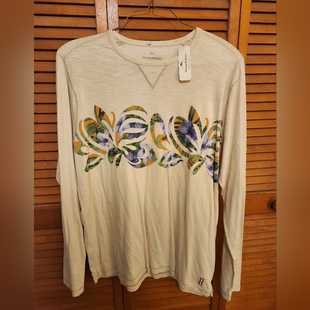 Mens large Tommy Bahama relax long sleeve tropical shirt